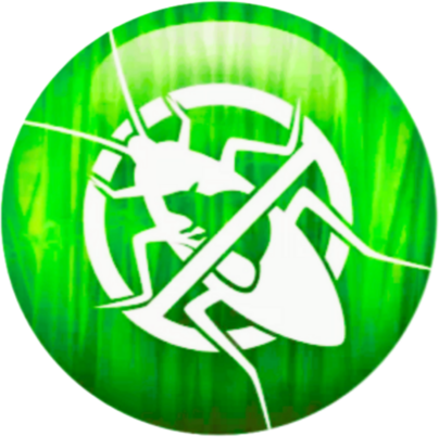 Pest Control Icon with dead cockroach